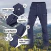 imageTACVASEN Mens Hiking Pants Fleece Lined Cargo Work Pants with 5 Pockets for Fishing Camping TravelNavy