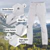 imageTACVASEN Mens Hiking Pants Fleece Lined Cargo Work Pants with 5 Pockets for Fishing Camping TravelWhite