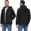 imageTACVASEN Mens Lightweight Windbreaker Rain Jacket with Hooded Water Resistant Outdoor Raincoat for Men Hiking TravelBlack