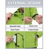 imageTACVASEN Mens Lightweight Windbreaker Rain Jacket with Hooded Water Resistant Outdoor Raincoat for Men Hiking TravelBright Green