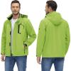 imageTACVASEN Mens Lightweight Windbreaker Rain Jacket with Hooded Water Resistant Outdoor Raincoat for Men Hiking TravelBright Green