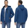 imageTACVASEN Mens Lightweight Windbreaker Rain Jacket with Hooded Water Resistant Outdoor Raincoat for Men Hiking TravelDenim Blue