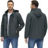 imageTACVASEN Mens Lightweight Windbreaker Rain Jacket with Hooded Water Resistant Outdoor Raincoat for Men Hiking TravelGray