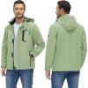imageTACVASEN Mens Lightweight Windbreaker Rain Jacket with Hooded Water Resistant Outdoor Raincoat for Men Hiking TravelLight Green