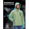 imageTACVASEN Mens Lightweight Windbreaker Rain Jacket with Hooded Water Resistant Outdoor Raincoat for Men Hiking TravelLight Green