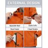 imageTACVASEN Mens Lightweight Windbreaker Rain Jacket with Hooded Water Resistant Outdoor Raincoat for Men Hiking TravelOrange