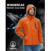 imageTACVASEN Mens Lightweight Windbreaker Rain Jacket with Hooded Water Resistant Outdoor Raincoat for Men Hiking TravelOrange