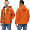 imageTACVASEN Mens Lightweight Windbreaker Rain Jacket with Hooded Water Resistant Outdoor Raincoat for Men Hiking TravelOrange