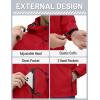 imageTACVASEN Mens Lightweight Windbreaker Rain Jacket with Hooded Water Resistant Outdoor Raincoat for Men Hiking TravelRed