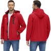 imageTACVASEN Mens Lightweight Windbreaker Rain Jacket with Hooded Water Resistant Outdoor Raincoat for Men Hiking TravelRed
