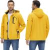 imageTACVASEN Mens Lightweight Windbreaker Rain Jacket with Hooded Water Resistant Outdoor Raincoat for Men Hiking TravelYellow
