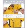 imageTACVASEN Mens Lightweight Windbreaker Rain Jacket with Hooded Water Resistant Outdoor Raincoat for Men Hiking TravelYellow