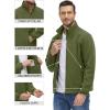 imageTACVASEN Mens Polar Fleece Jackets Lightweight Soft Winter Thermal Coats Outdoor Windproof Zip Up Jacket with PocketsA Green