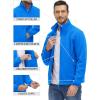 imageTACVASEN Mens Polar Fleece Jackets Lightweight Soft Winter Thermal Coats Outdoor Windproof Zip Up Jacket with PocketsAzure