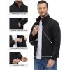 imageTACVASEN Mens Polar Fleece Jackets Lightweight Soft Winter Thermal Coats Outdoor Windproof Zip Up Jacket with PocketsBlack