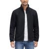 imageTACVASEN Mens Polar Fleece Jackets Lightweight Soft Winter Thermal Coats Outdoor Windproof Zip Up Jacket with PocketsBlack