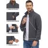 imageTACVASEN Mens Polar Fleece Jackets Lightweight Soft Winter Thermal Coats Outdoor Windproof Zip Up Jacket with PocketsDark Grey