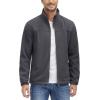 imageTACVASEN Mens Polar Fleece Jackets Lightweight Soft Winter Thermal Coats Outdoor Windproof Zip Up Jacket with PocketsDark Grey