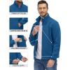 imageTACVASEN Mens Polar Fleece Jackets Lightweight Soft Winter Thermal Coats Outdoor Windproof Zip Up Jacket with PocketsGreen Blue