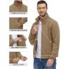 imageTACVASEN Mens Polar Fleece Jackets Lightweight Soft Winter Thermal Coats Outdoor Windproof Zip Up Jacket with PocketsKhaki