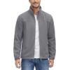 imageTACVASEN Mens Polar Fleece Jackets Lightweight Soft Winter Thermal Coats Outdoor Windproof Zip Up Jacket with PocketsLight Grey