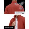 imageTACVASEN Mens Polar Fleece Jackets Lightweight Soft Winter Thermal Coats Outdoor Windproof Zip Up Jacket with PocketsOrange Red