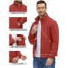 imageTACVASEN Mens Polar Fleece Jackets Lightweight Soft Winter Thermal Coats Outdoor Windproof Zip Up Jacket with PocketsOrange Red