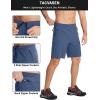 imageTACVASEN Mens Running Athletic Shorts Quick Dry Lightweight Gym Sports Basketball Hiking Short with 3 Zipper PocketsA Blue Grey