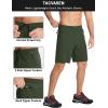 imageTACVASEN Mens Running Athletic Shorts Quick Dry Lightweight Gym Sports Basketball Hiking Short with 3 Zipper PocketsA Green