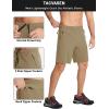 imageTACVASEN Mens Running Athletic Shorts Quick Dry Lightweight Gym Sports Basketball Hiking Short with 3 Zipper PocketsA Khaki