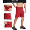 imageTACVASEN Mens Running Athletic Shorts Quick Dry Lightweight Gym Sports Basketball Hiking Short with 3 Zipper PocketsA Tomato Red