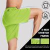 imageTACVASEN Mens Running Athletic Shorts Quick Dry Lightweight Gym Sports Basketball Hiking Short with 3 Zipper PocketsA Yellow Green