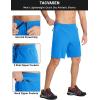 imageTACVASEN Mens Running Athletic Shorts Quick Dry Lightweight Gym Sports Basketball Hiking Short with 3 Zipper PocketsB Azure