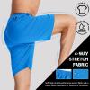 imageTACVASEN Mens Running Athletic Shorts Quick Dry Lightweight Gym Sports Basketball Hiking Short with 3 Zipper PocketsB Azure
