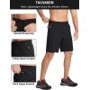 imageTACVASEN Mens Running Athletic Shorts Quick Dry Lightweight Gym Sports Basketball Hiking Short with 3 Zipper PocketsB Bk