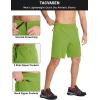 imageTACVASEN Mens Running Athletic Shorts Quick Dry Lightweight Gym Sports Basketball Hiking Short with 3 Zipper PocketsB Fruit Green