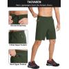 imageTACVASEN Mens Running Athletic Shorts Quick Dry Lightweight Gym Sports Basketball Hiking Short with 3 Zipper PocketsB Green