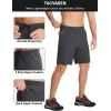 imageTACVASEN Mens Running Athletic Shorts Quick Dry Lightweight Gym Sports Basketball Hiking Short with 3 Zipper PocketsB Gy