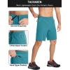 imageTACVASEN Mens Running Athletic Shorts Quick Dry Lightweight Gym Sports Basketball Hiking Short with 3 Zipper PocketsB Lake Blue