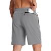 imageTACVASEN Mens Running Athletic Shorts Quick Dry Lightweight Gym Sports Basketball Hiking Short with 3 Zipper PocketsB Light Grey