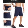 imageTACVASEN Mens Running Athletic Shorts Quick Dry Lightweight Gym Sports Basketball Hiking Short with 3 Zipper PocketsB Navy
