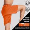 imageTACVASEN Mens Running Athletic Shorts Quick Dry Lightweight Gym Sports Basketball Hiking Short with 3 Zipper PocketsB Orange