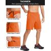 imageTACVASEN Mens Running Athletic Shorts Quick Dry Lightweight Gym Sports Basketball Hiking Short with 3 Zipper PocketsB Orange