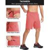 imageTACVASEN Mens Running Athletic Shorts Quick Dry Lightweight Gym Sports Basketball Hiking Short with 3 Zipper PocketsB Watermelon Red