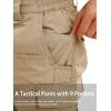 imageTACVASEN Mens Tactical Military Pants Lightweight Hiking Pants 9 Pockets Water Resistant Cargo Work Pants ConstructionKhaki