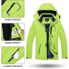 imageTACVASEN Mens Winter Skiing Jackets Water Resistant Fleece Coats Insulated Thermal Snowboard Jacket Parka Raincoat with Hood215 Bright Green