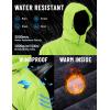 imageTACVASEN Mens Winter Skiing Jackets Water Resistant Fleece Coats Insulated Thermal Snowboard Jacket Parka Raincoat with Hood215 Bright Green