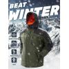 imageTACVASEN Mens Winter Skiing Jackets Water Resistant Fleece Coats Insulated Thermal Snowboard Jacket Parka Raincoat with Hood215 C Army Green