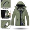 imageTACVASEN Mens Winter Skiing Jackets Water Resistant Fleece Coats Insulated Thermal Snowboard Jacket Parka Raincoat with Hood215 Gray Green