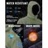 imageTACVASEN Mens Winter Skiing Jackets Water Resistant Fleece Coats Insulated Thermal Snowboard Jacket Parka Raincoat with Hood215 Gray Green